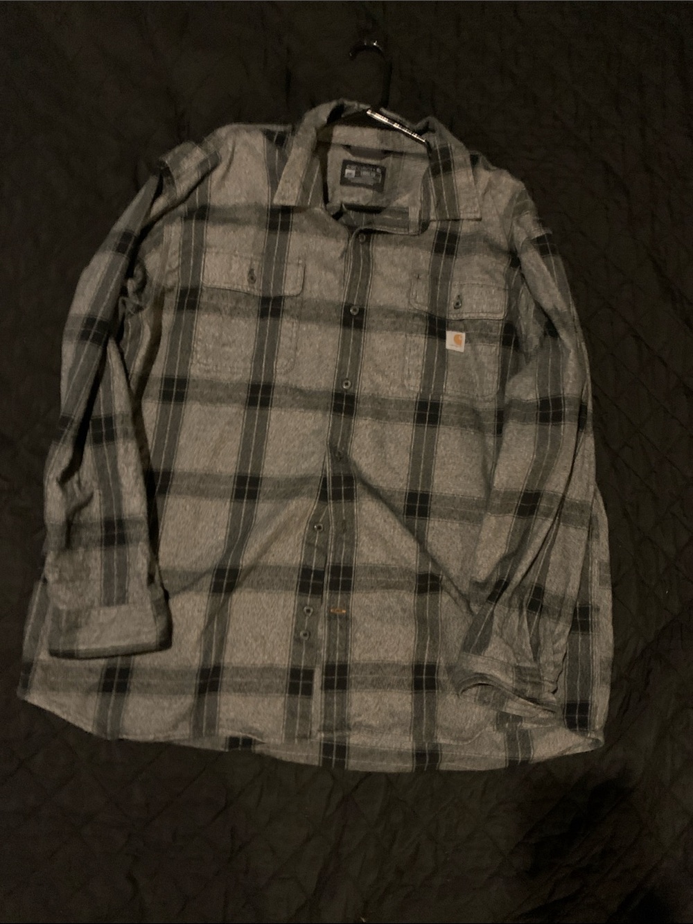 Carhartt Men's Gray Plaid Lightweight Shirt Jacket